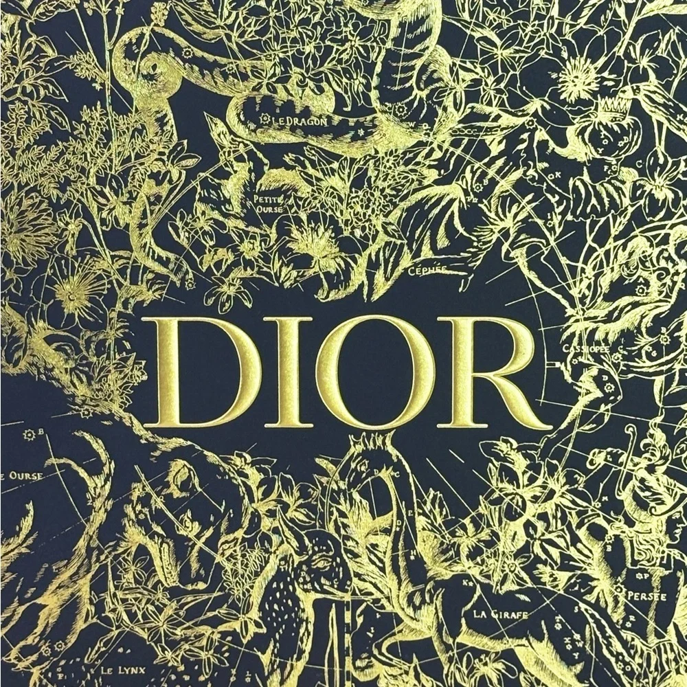 Dior Luxury Gift Box Empty Black & Gold Decorative Storage Box | Authentic